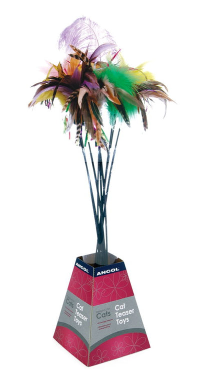 Ancol Acticat Fluffy Dangler Cat Wand Assorted